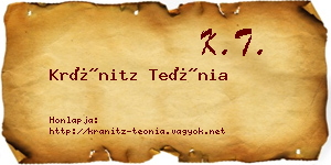 Kránitz Teónia névjegykártya